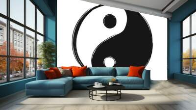 Yin Yang hand drawn symbol. Vector  Wall mural