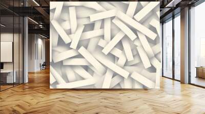 A white background with many white lines. The lines are of different sizes and angles. The image has a minimalist and modern feel to it Wall mural