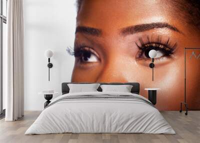 Glamur Look of a Young Beautiful African Female Eyes in Beauty Skin Concept. Wall mural