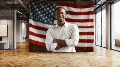 Patriotic Black American Rejoices In His Country's Independence Wall mural