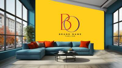 BO, OB, Abstract initial monogram letter alphabet logo design Wall mural