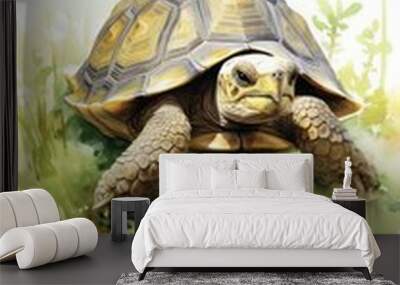 A tortoise with a brown shell Wall mural