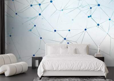 Abstract blue network Wall mural