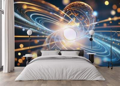 Abstract digital sphere design Wall mural