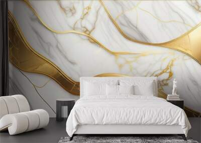 Abstract marble and gold design Wall mural