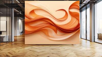 Abstract orange paper art Wall mural