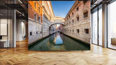 Bridge over canal in Venice Wall mural