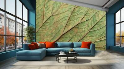 Close-up of a green leaf Wall mural