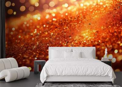 Sparkling orange glitter Wall mural