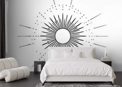 vintage sunburst design, vector silhouette  Wall mural