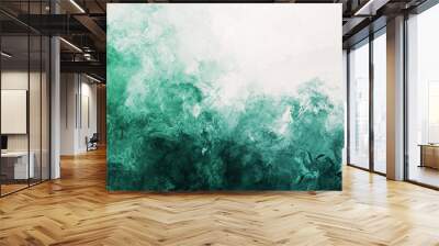 Medium Green and White banner background. PowerPoint and business background. Wall mural