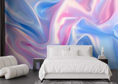 Sky blue & bubblegum silk background Wall mural