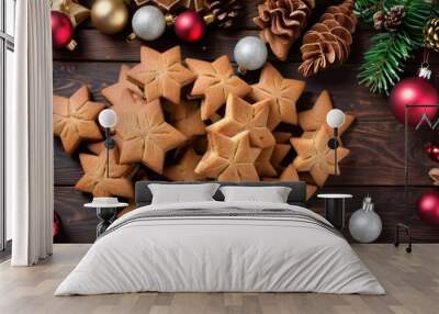  Baking joy with festive cookies and ornaments Wall mural