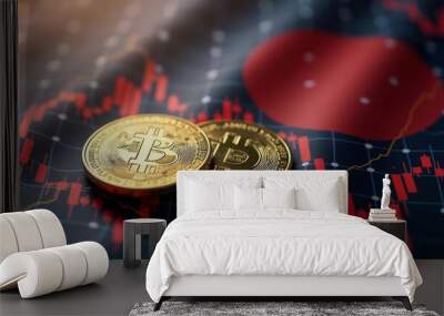  Bitcoins volatile market journey Wall mural