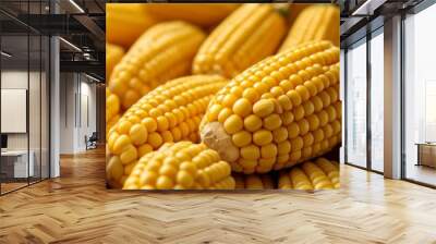  Bountiful harvest of ripe yellow corn cobs Wall mural