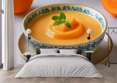  Deliciously creamy orange soup with a twist of mint Wall mural