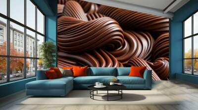  Deliciously smooth chocolate swirls Wall mural