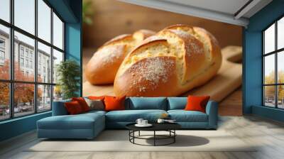  Freshly baked bread ready to be savored Wall mural