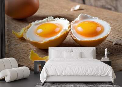  Freshly cracked eggs ready to cook Wall mural