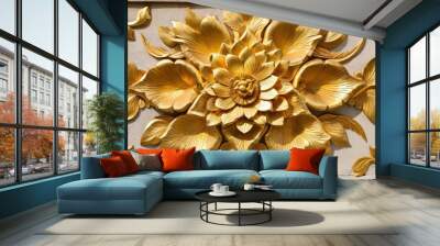  Golden floral artistry in sunlight Wall mural