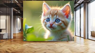  The innocence of a kittens gaze Wall mural