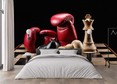  The Ultimate Showdown  Chess vs Boxing Wall mural