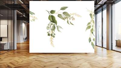 Watercolor Leaves illustration set. Suitable use for wedding invitation, greetings cards, decoration in your card, etc. Wall mural