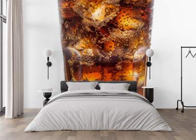 Cola drink with ice isolated	
 Wall mural