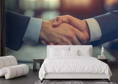 Successful businessman hands shake business concept, a symbol of agreement, partnership	
 Wall mural