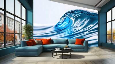 A wave of water is shown in a blue color Wall mural