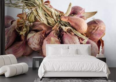 Shallots in white background Wall mural