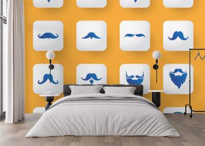 application design icons set. beard sign and symbol artwork.vect Wall mural