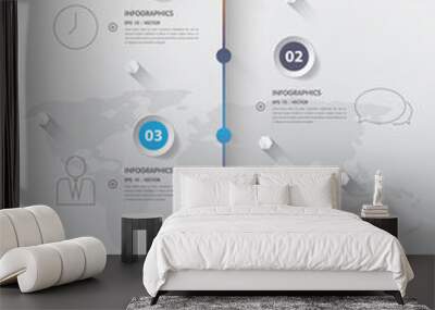 Design simple step number and line business icon timeline/graphi Wall mural