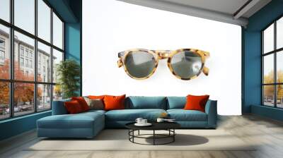 Fancy eyeglasses turtle skin frame isolated white background Wall mural