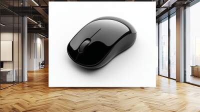 Computer mouse on white background, Clic in ergonomic mouse, computer mouse isolated on transparent background, hand using a mouse for work, close - up of hands using computer mouse for email communic Wall mural