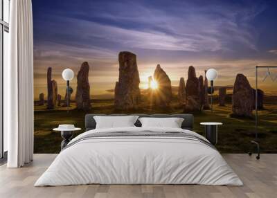 Callanish stones at sunset, Scotland Wall mural