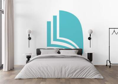 book logo design vector template 1 Wall mural