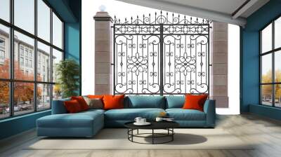 Gate with columns. 4. Wall mural