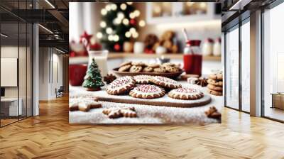 christmas cookies on a table Wall mural