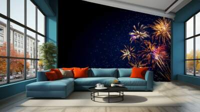 Abstract colored firework background . New Year background. Wall mural