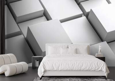 Background banner made of white cubes Wall mural