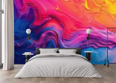 Minimalistic and chromatic background for digital illustrations Wall mural