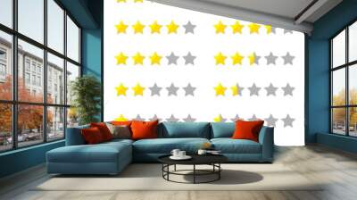 rating stars set for product or customer review with gold and half stars flat vector icons for apps and website. isolated on white background. rank and rating concept collection symbols. Wall mural