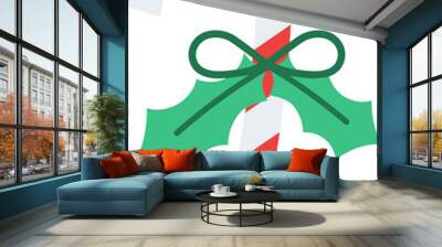 christmas candy cane holiday winter vector illustration Wall mural