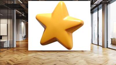 3D star icon with plastic style for rating symbol. Isolated star sign as a design element Wall mural