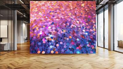 Abstract glitter background with rainbow colored sparkling particles Wall mural