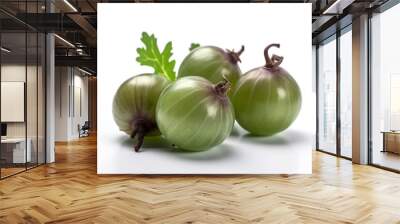 Bunch of green gooseberries, natural fresh berry food for healthy nutrition. Wall mural