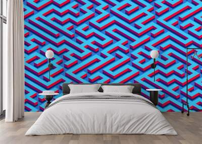 Maze pattern abstract background with labyrinth for poster or wallpaper Wall mural