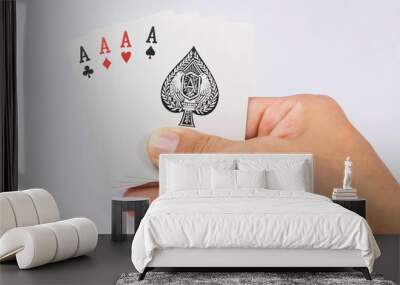 game of cards with poker of aces Wall mural