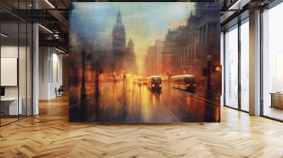 Painting of modern London, in the style of Turner - generative AI , Generative AI Wall mural